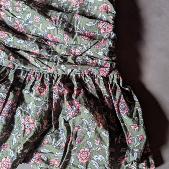 Sézane Julia Skirt | Khaki Indian flowers - Picture 15 of 16